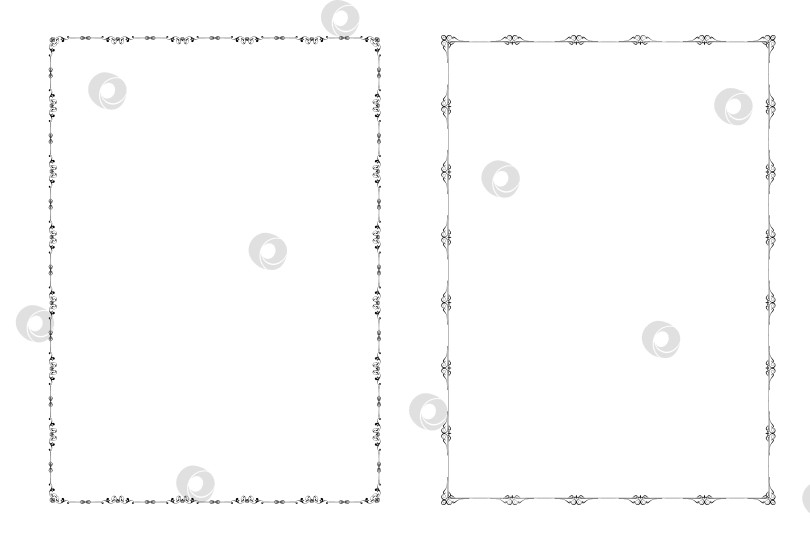 Скачать векторные рамки черного цвета на белом фоне фотосток Ozero