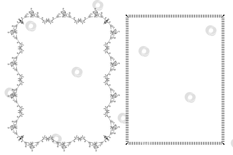 Скачать векторные рамки черного цвета на белом фоне фотосток Ozero