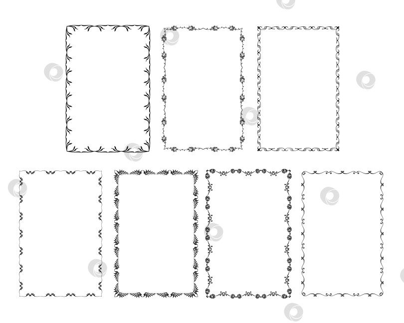Скачать векторные рамки черного цвета на белом фоне фотосток Ozero