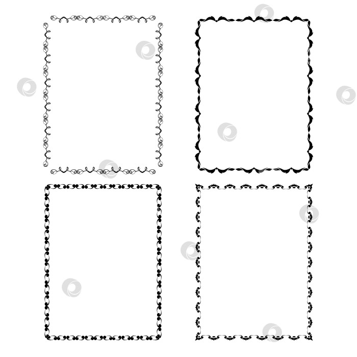 Скачать векторные рамки черного цвета на белом фоне фотосток Ozero