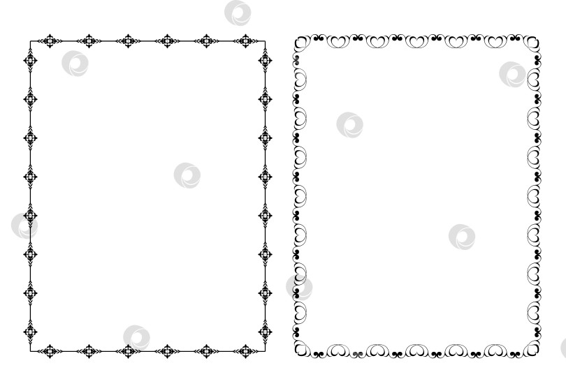 Скачать векторные рамки черного цвета на белом фоне фотосток Ozero