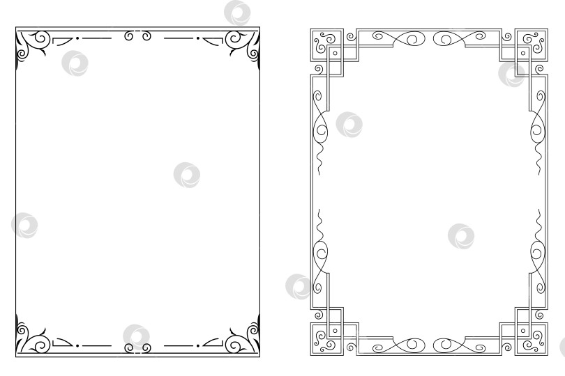 Скачать векторные рамки черного цвета на белом фоне фотосток Ozero