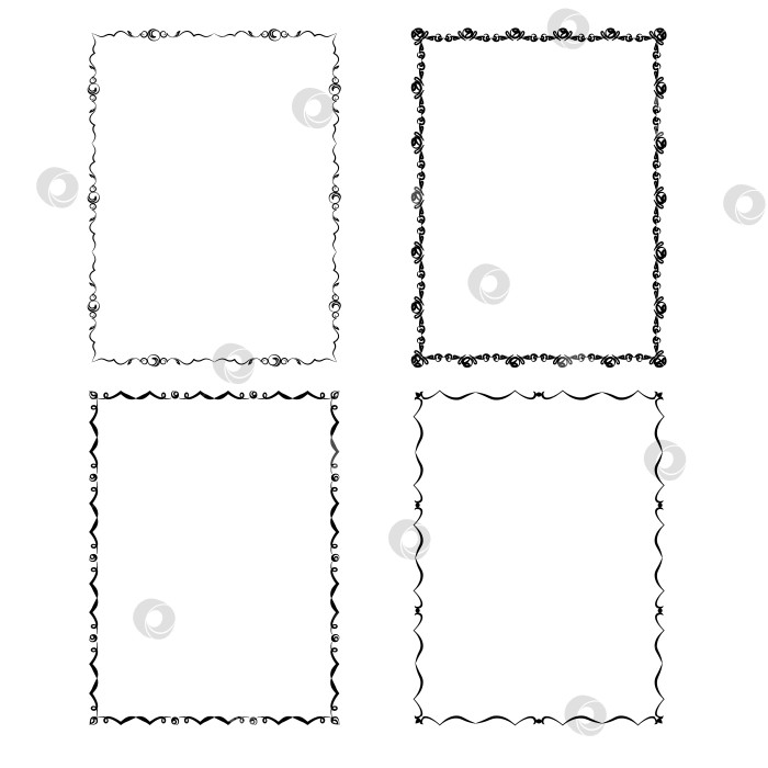 Скачать векторные рамки черного цвета на белом фоне фотосток Ozero