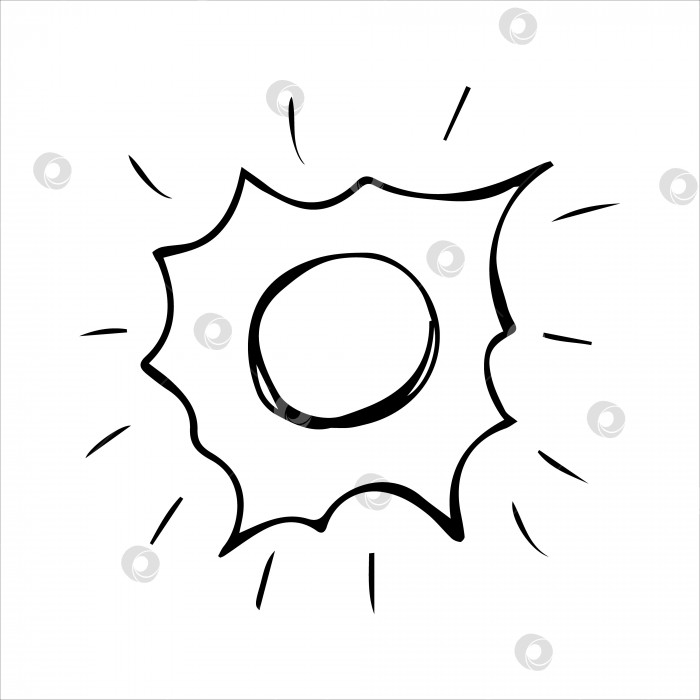 Скачать абстрактное нарисованное от руки солнце или звезда в стиле каракули, отдельный элемент каракули фотосток Ozero