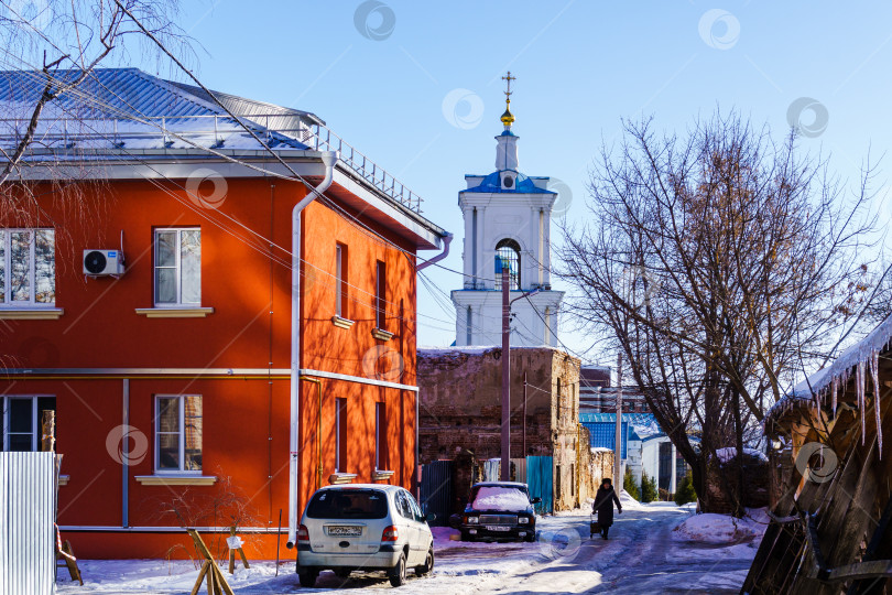 Скачать Переулок Фабричный. Тихвино-Онуфриевская церковь. Воронеж фотосток Ozero