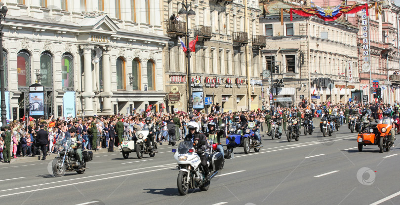 Скачать Мотоциклисты в акции "Бессмертный полк". фотосток Ozero