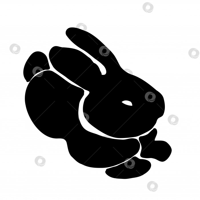 Скачать Векторный силуэт кролика, символа китайского Нового 2023 года. фотосток Ozero