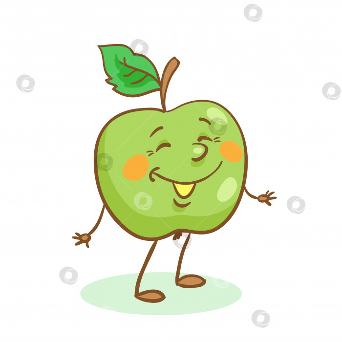 Скачать Забавное улыбающееся яблоко фотосток Ozero