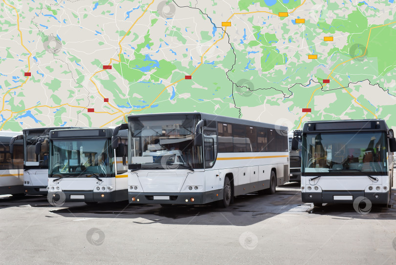 Скачать Карта местности над автобусами. фотосток Ozero