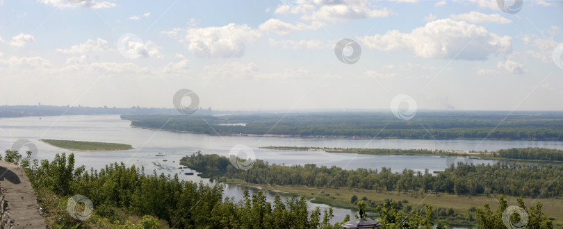 Скачать панорамный вид на реку Волгу с вершины горы фотосток Ozero