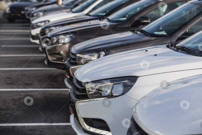 Скачать Автомобили, Выставленные на продажу, Расположены Рядом. фотосток Ozero