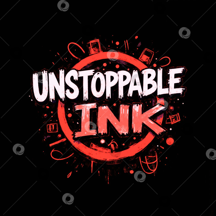 Скачать Unstoppable Ink - это логотип компании, которая продает чернила фотосток Ozero