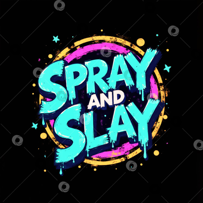 Скачать Spray and Slay - это красочный и смелый дизайн, который передает ощущение веселья фотосток Ozero