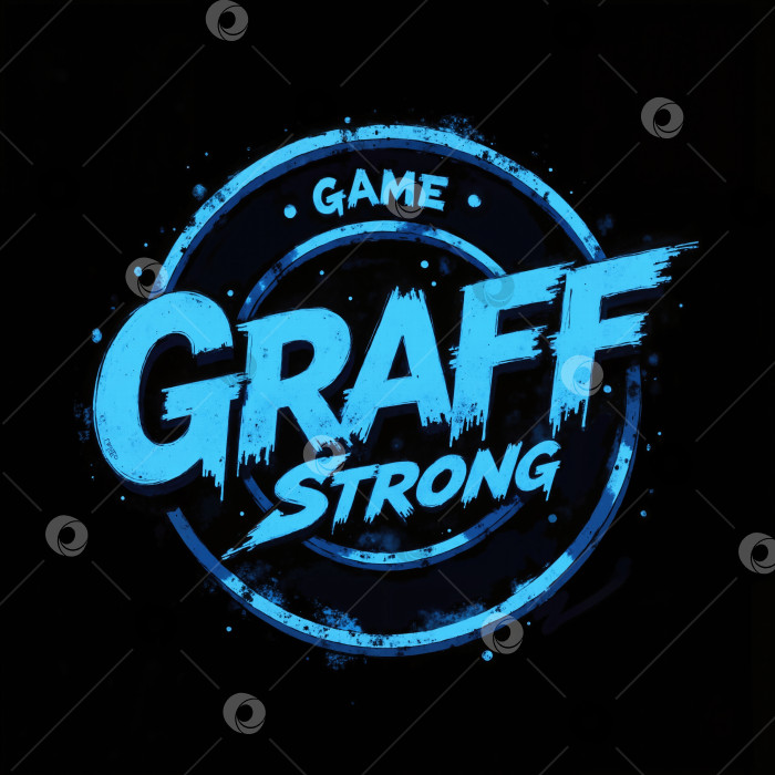 Скачать Сине-белый логотип для игры под названием "Game: Graff Strong" фотосток Ozero