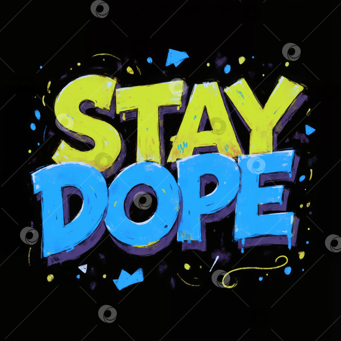 Скачать Stay dope - это шрифт в стиле граффити, выполненный в синих и желтых тонах фотосток Ozero