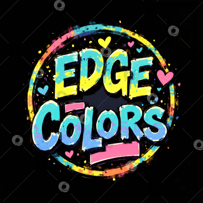 Скачать Логотип Edge Colors представляет собой красочный круг с сердечками фотосток Ozero