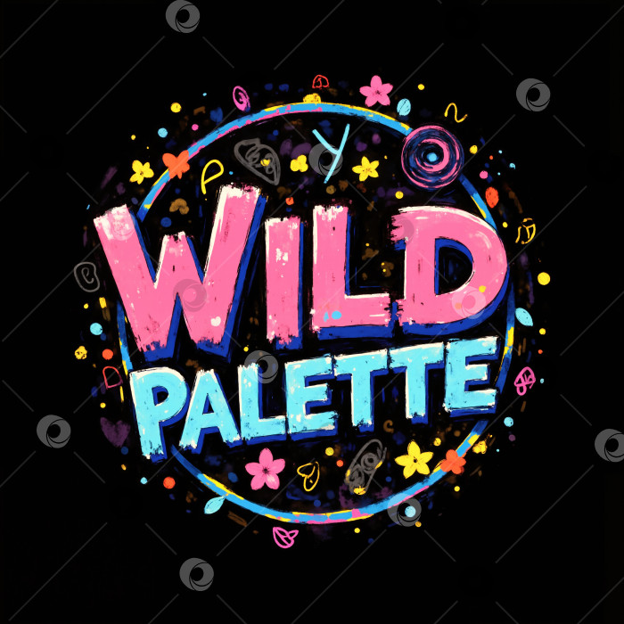 Скачать Wild palette - это красочный логотип с цветочным рисунком фотосток Ozero