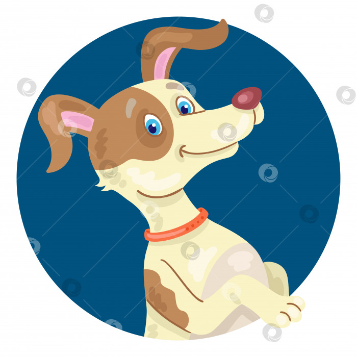 Скачать Значок аватарки с изображением забавной маленькой собачки фотосток Ozero