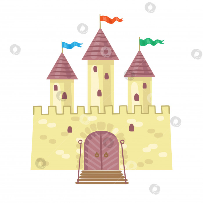 Скачать Средневековая игрушечная крепость. Старинный замок. В мультяшном стиле фотосток Ozero