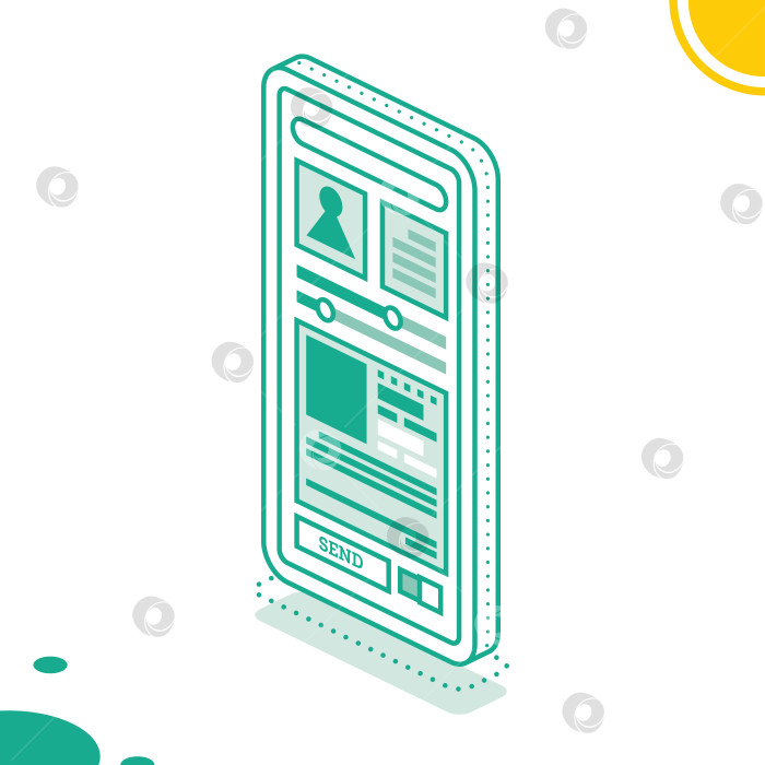 Скачать Смартфон. векторная иллюстрация. Изометрическое современное цифровое устройство, выделенное на белом фоне. фотосток Ozero