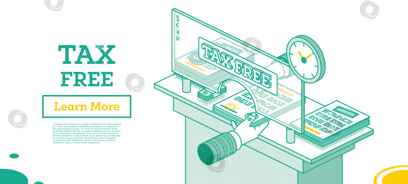 Скачать Tax Free Desk. Раздающий предоставляет документы, чтобы получить собственные деньги. Общая концепция налоговой декларации. фотосток Ozero