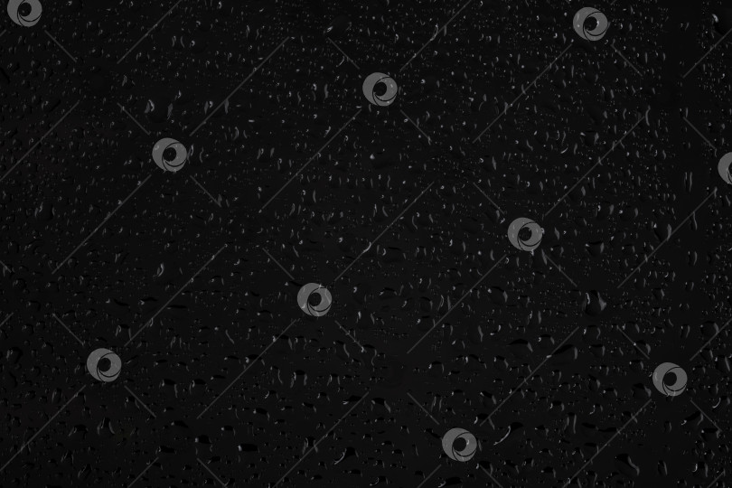 Скачать Капли воды на стекле на черном фоне. фотосток Ozero