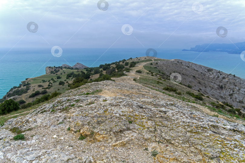 Скачать Тропа ведет к морю на вершине прибрежного мыса. фотосток Ozero