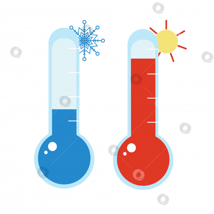 Скачать Набор значков метеорологического термометра, выделенных на белом фоне фотосток Ozero
