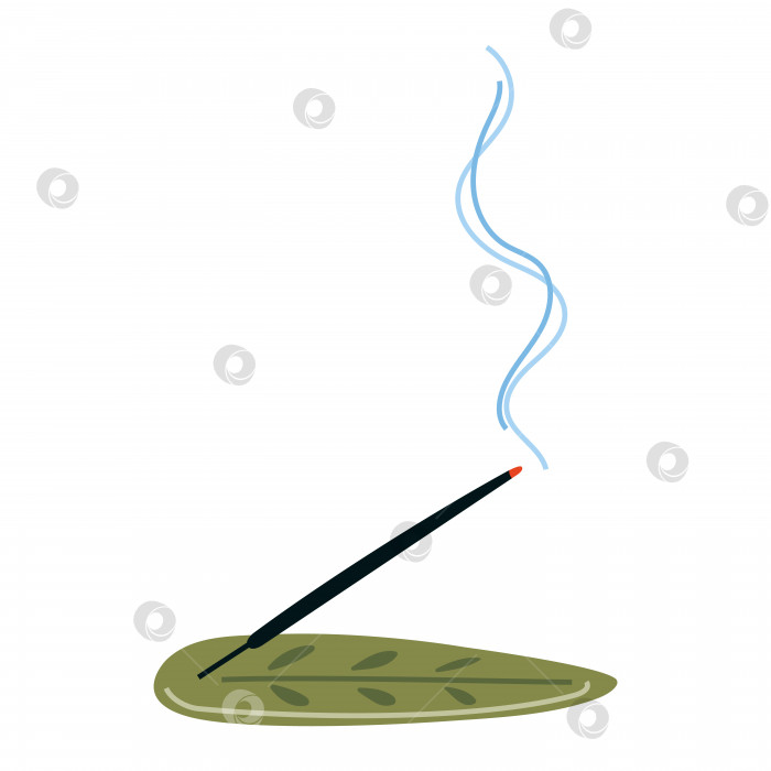 Скачать Ароматическая палочка на подставке. Ароматическая палочка в мультяшном стиле. Концепция размазывания, релаксации и ароматерапии. Модная современная векторная иллюстрация фотосток Ozero