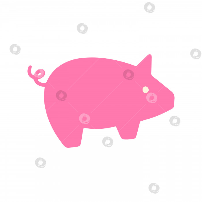 Скачать Свинина, знак свиньи. Икона концепции здорового питания. Плоская мультяшная векторная иллюстрация, нарисованная от руки. фотосток Ozero