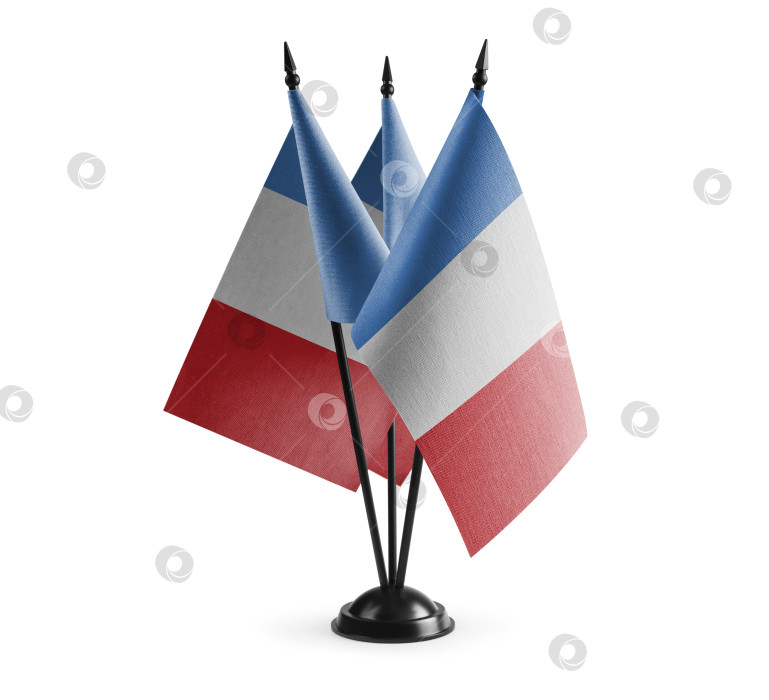 Скачать Small national flags of the France on a white background фотосток Ozero