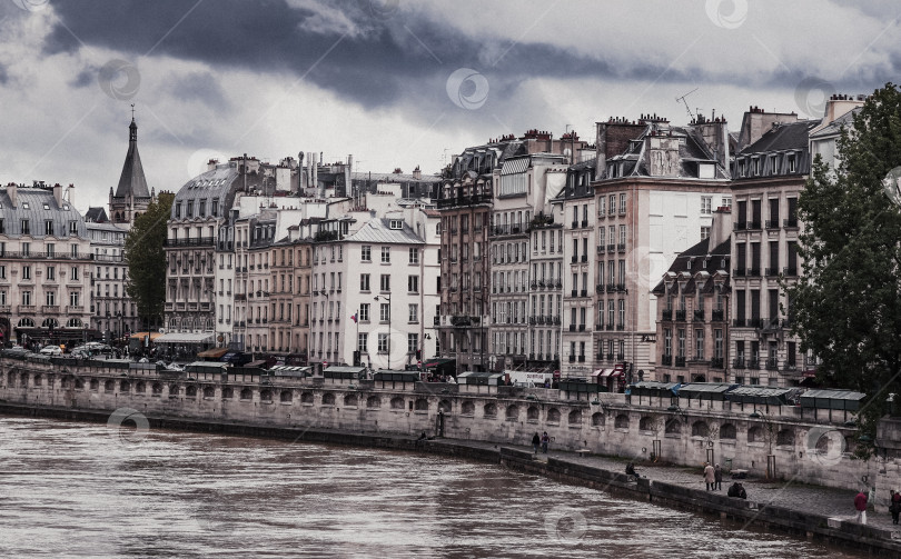 Скачать Париж река Сена фотосток Ozero