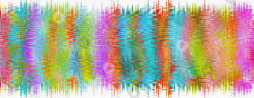 Скачать Абстрактный полосатый радужный фон. Вертикальные зигзагообразные полосы следуют одна за другой на белом фоне. Имитация масляной живописи. Пространство для вашего дизайна. фотосток Ozero