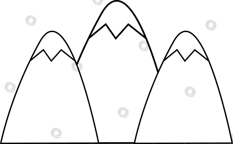 Скачать Горы в минималистичном стиле, контур фотосток Ozero