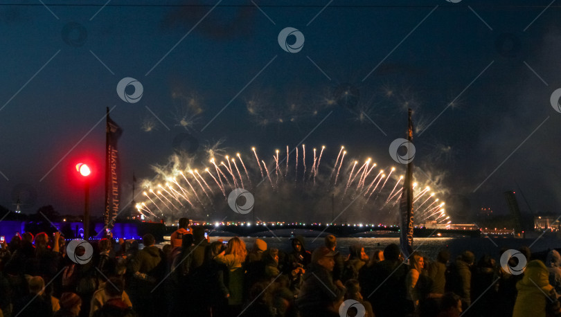 Скачать Праздничный фейерверк на Троицком мосту. фотосток Ozero