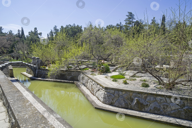 Скачать Пруд в парке курортного отеля. Крым. фотосток Ozero