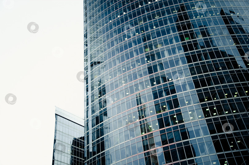 Скачать Башня "Москва-Сити", Россия, 31 августа 2016 года, небоскреб Glass blue в центре большого города фотосток Ozero