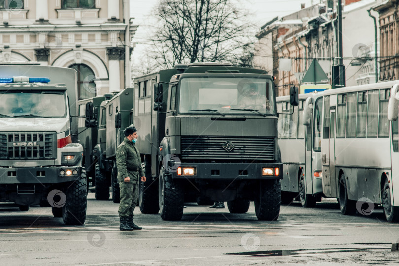 Скачать Санкт-Петербург, Россия, январь 2021 года, движение городского общественного транспорта остановлено. фотосток Ozero