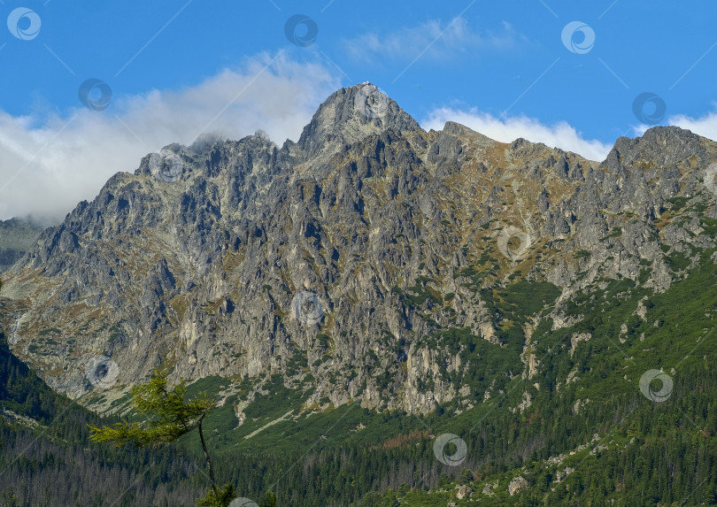 Скачать Горный пейзаж. Вид на долину с вершины горы фотосток Ozero