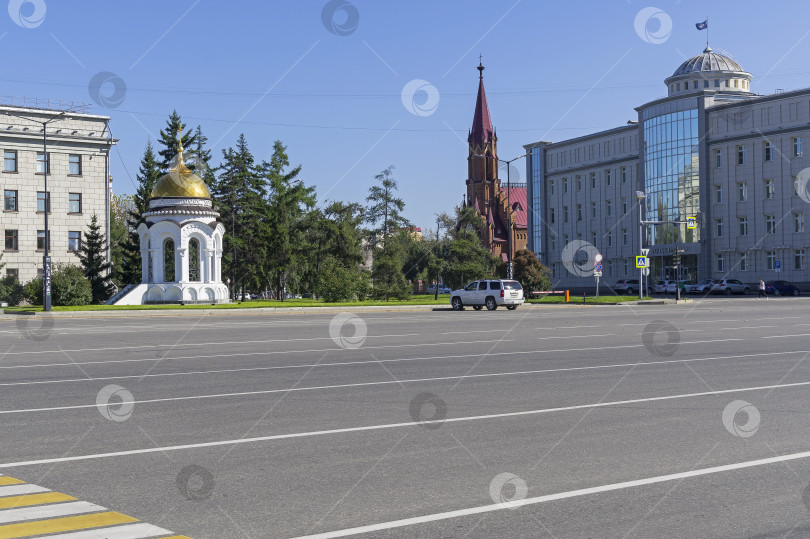Скачать Вид с площади графа Сперанского в Иркутске, Россия. фотосток Ozero