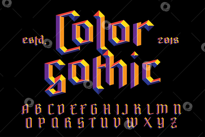 Скачать Цветной готический алфавит фотосток Ozero