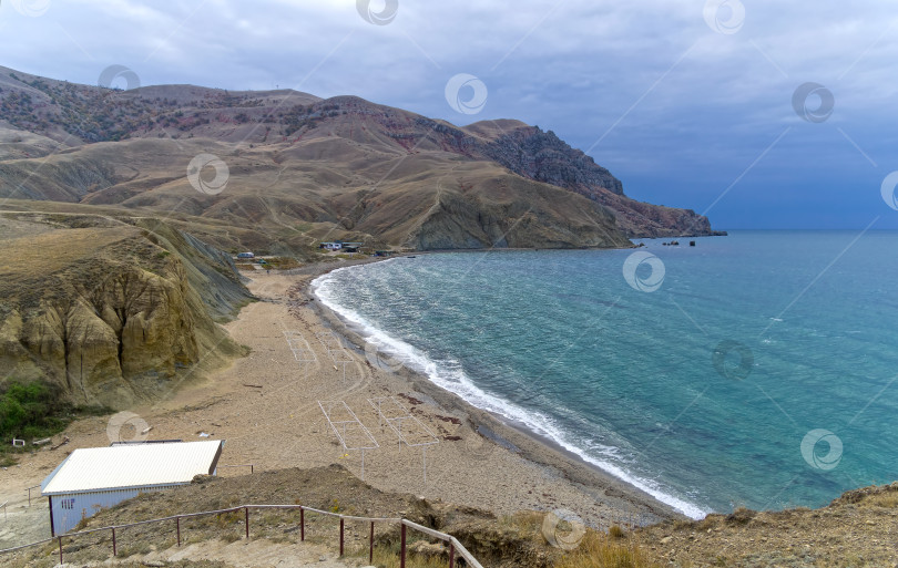 Скачать Пустой пляж. Крым, октябрь. фотосток Ozero