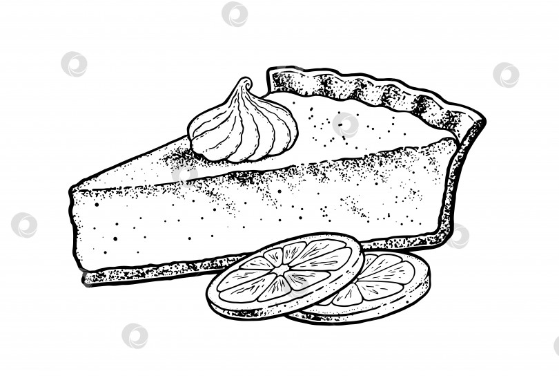 Скачать Векторный эскиз, иллюстрирующий лимонный пирог фотосток Ozero