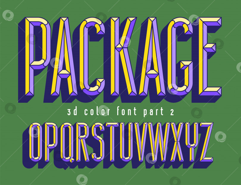 Скачать цветной 3d-шрифт для дизайна упаковки продукта фотосток Ozero