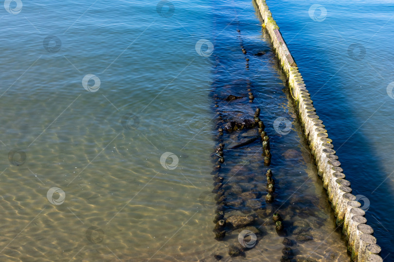 Скачать Волнорез на Балтийском море в Зеленоградске фотосток Ozero