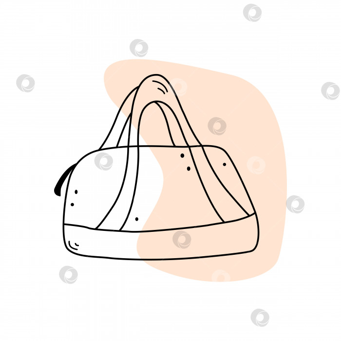Скачать Нарисованная вручную сумка для спорта и путешествий в стиле каракули, векторная иллюстрация фотосток Ozero
