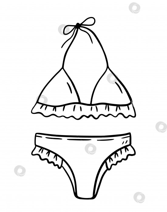 Скачать Женский купальник-бикини, выделенный на белом фоне фотосток Ozero