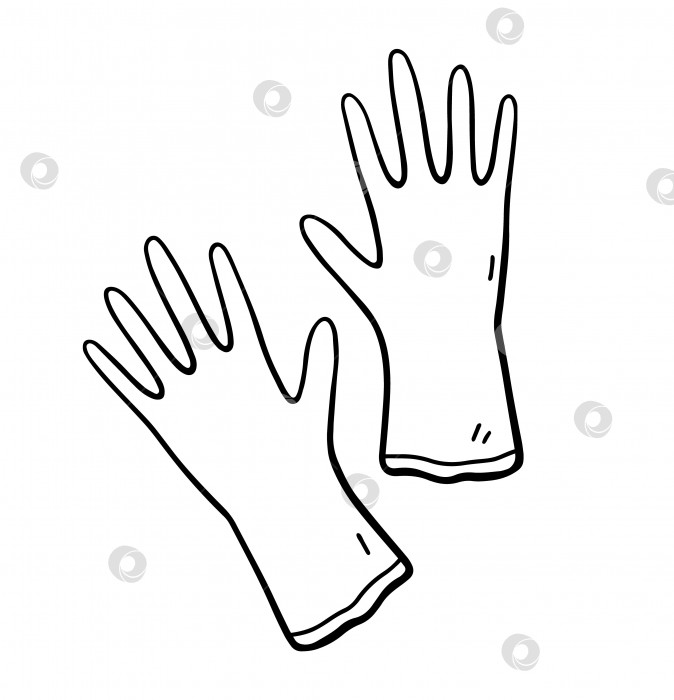 Скачать Резиновые перчатки для чистки, выделенные на белом фоне фотосток Ozero