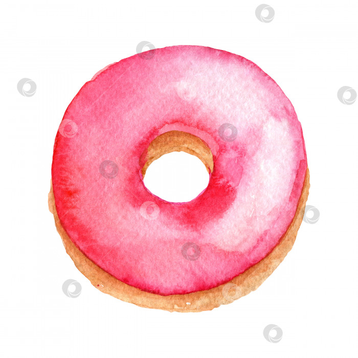 Скачать Свежий розовый пончик с глазурью фотосток Ozero