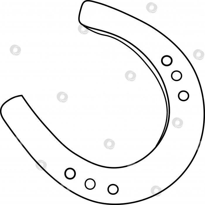 Скачать Простая контурная подкова, векторное изображение. Черный изолированный контурный значок подковы на белом фоне. фотосток Ozero